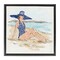 Stupell Industries Sun Bathing Beauty Floater Framed Canvas Wall Art Design by Anne Tavoletti